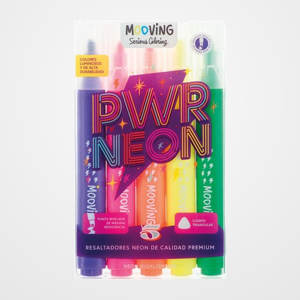 MARCADOR FLUOR MOOVING NEON ESTUCHE de 5