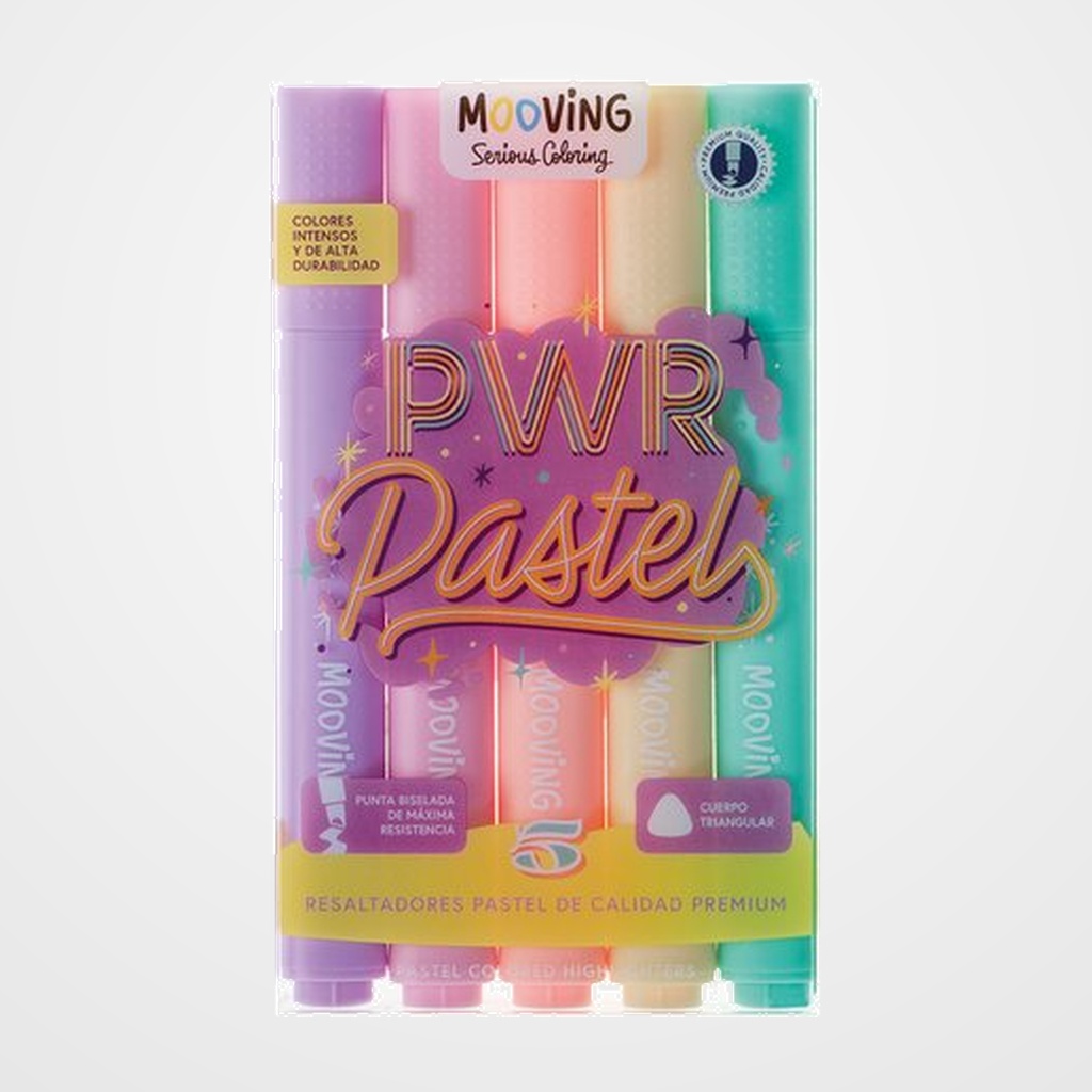 MARCADOR FLUOR MOOVING PASTEL ESTUCHE de 5