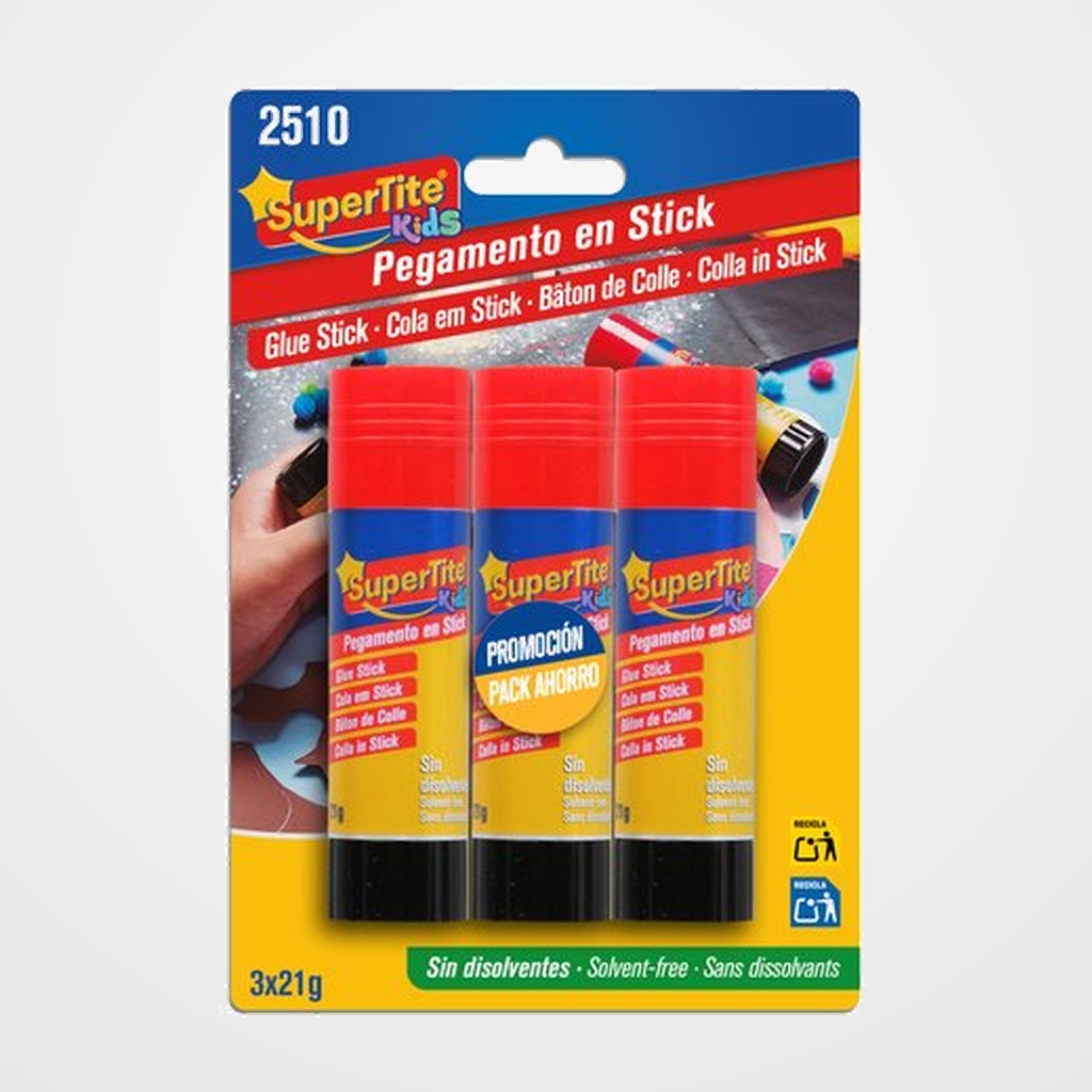 BARRA PEGAMENTO SUPERTITE 21g BLISTER DE 3