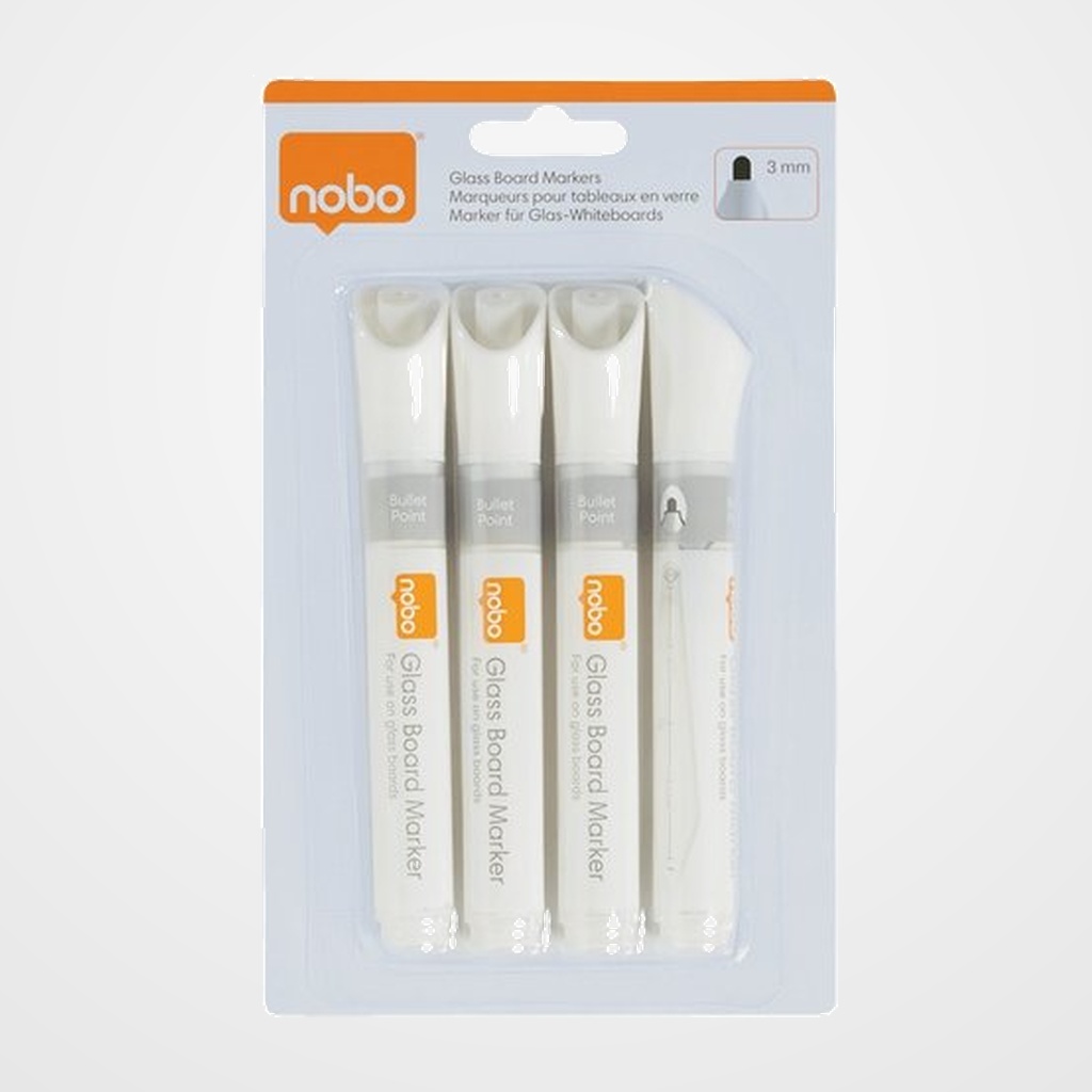 ROTUL.PIZARRA NOBO CRISTAL BLANCO BLISTER de 4
