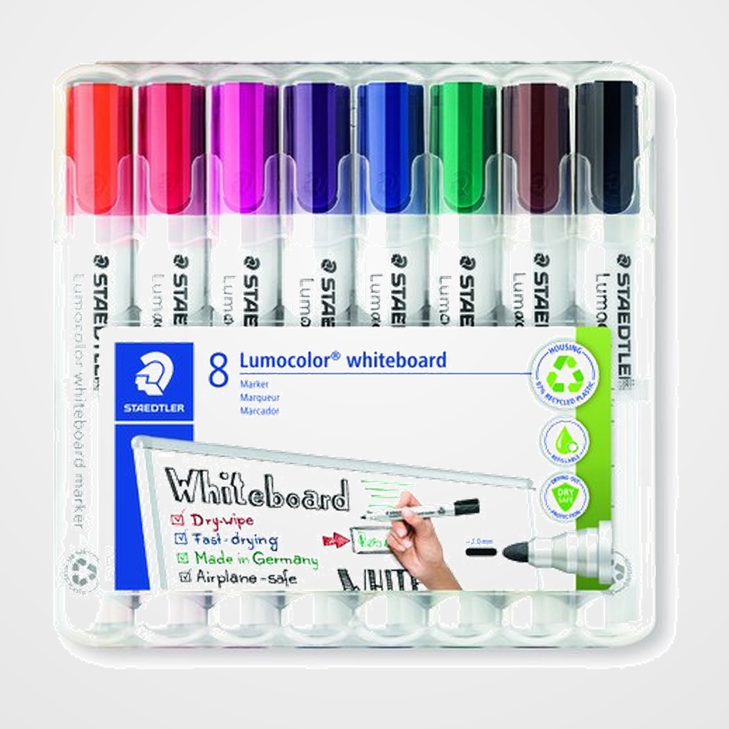 MARCADOR PIZARRA STAEDTLER 351 LUMOCOLOR CONICO BOX de 8