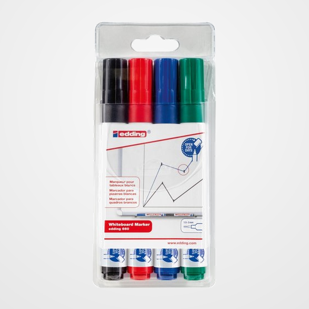 MARCADOR PIZARRA EDDING 660 CONICO BOLSA de 4
