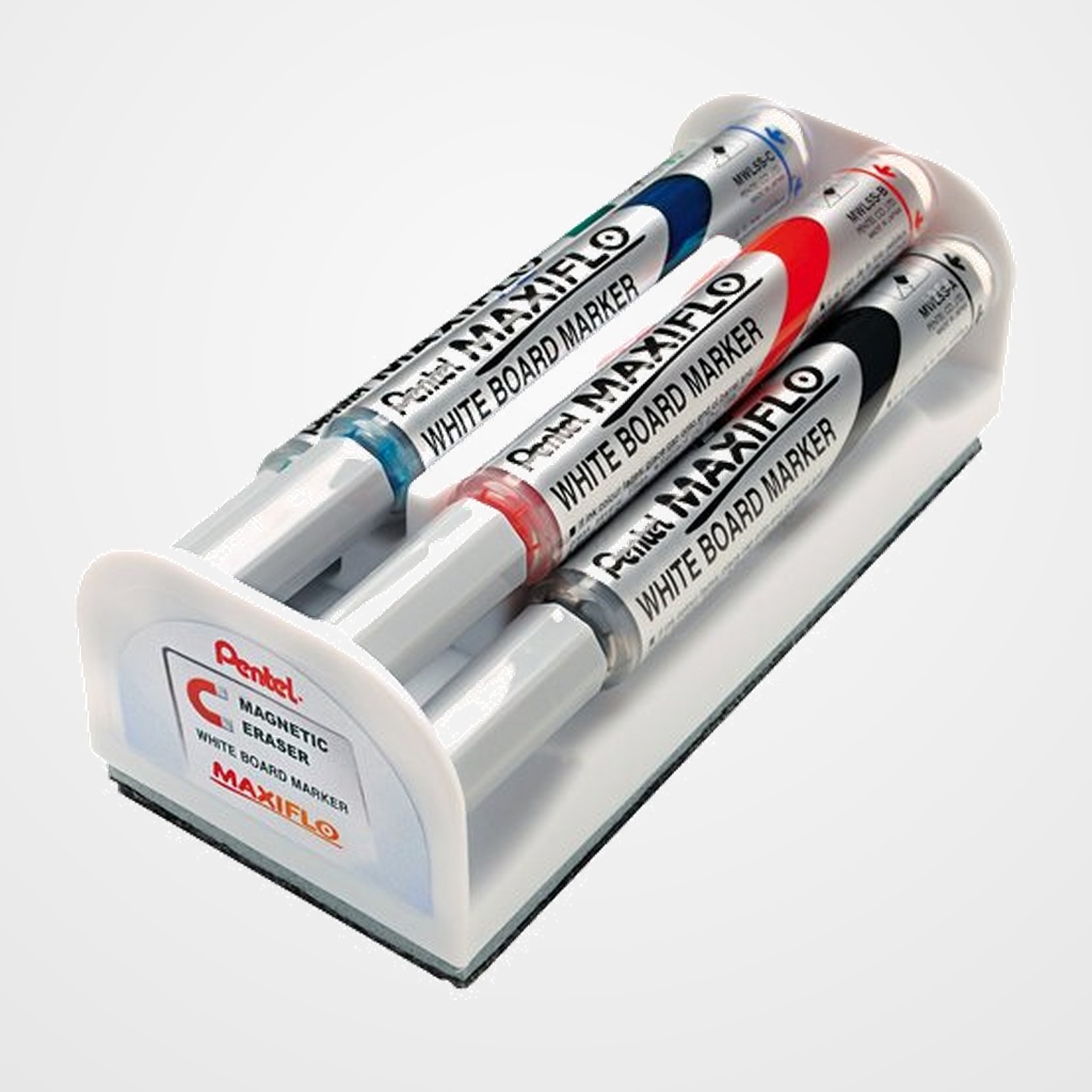 MARCADOR PIZARRA PENTEL MAXIFLO MWL5S CONICO 2 mm. SURTIDO SET de 4