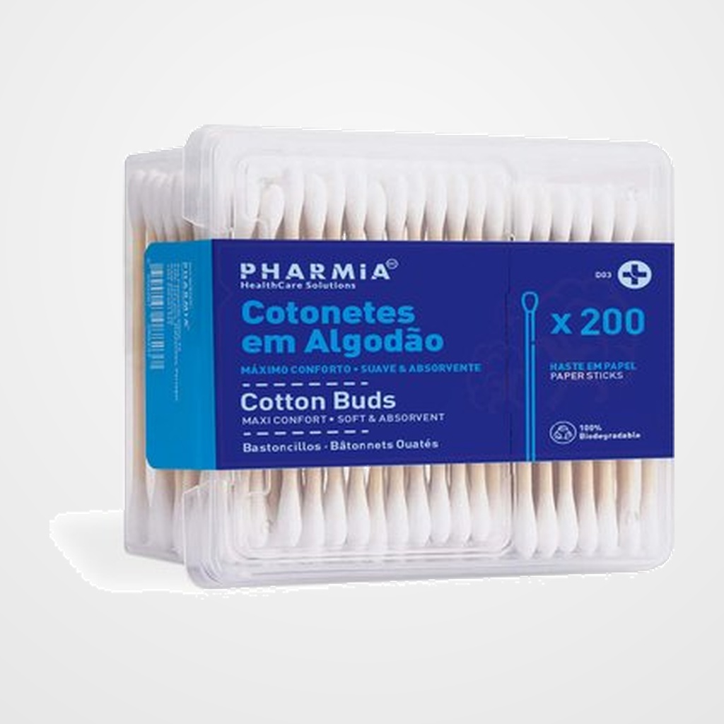[90001022] BASTONCILLOS PHARMIA 100% BIODEGRADABLES CAJA de 200