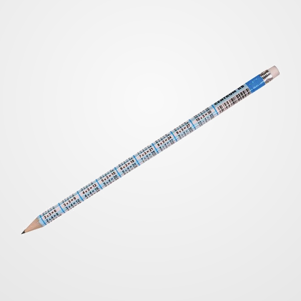 LAPIZ de GRAFITO CENTRUM TABLA DE MULTIPLICAR con GOMA HB