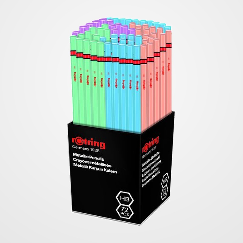 LAPIZ de GRAFITO ROTRING HB MADERA COLORES METALICOS