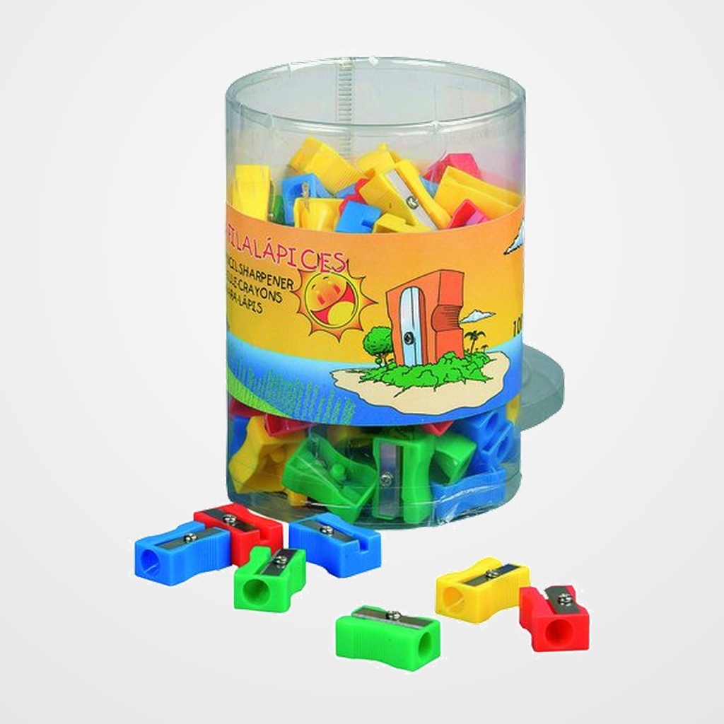 AFILALAPIZ PLASTICO RECTANGULAR BOTE de 100