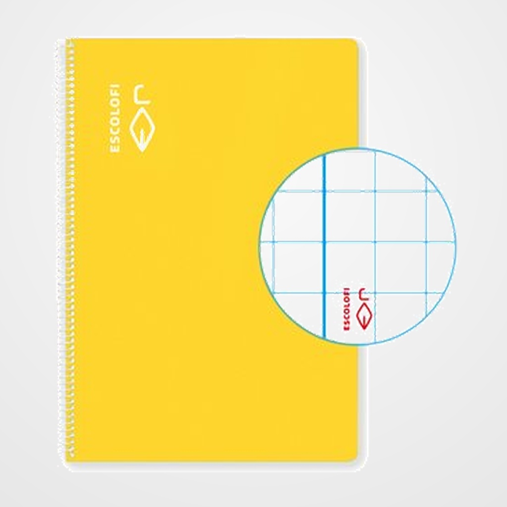 BLOC  ESCOLOFI ESPIRAL PLUS tapa DURA 4º 80h CUADRIC.6x6 90g AMARILLO
