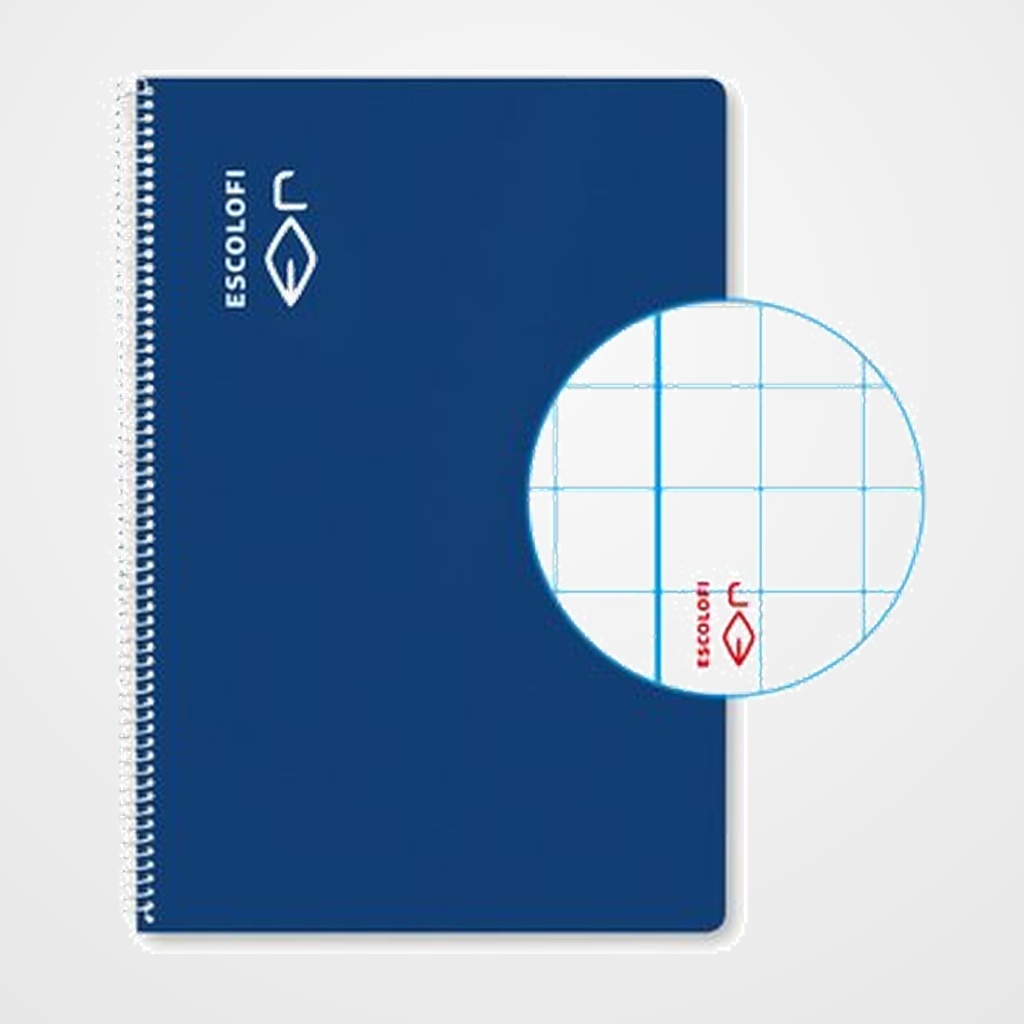 [10003352] BLOC  ESCOLOFI ESPIRAL PLUS tapa DURA 4º 80h CUADRIC.6x6 90g AZUL