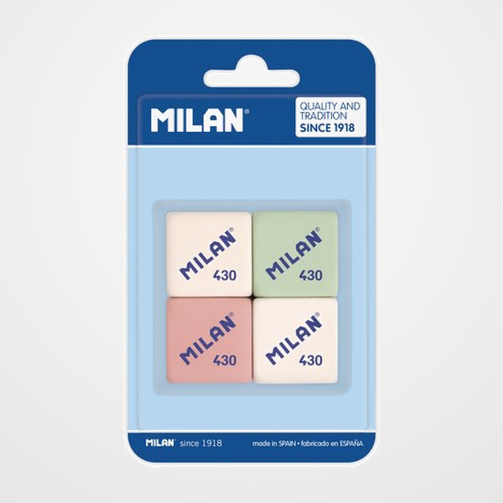 GOMA de BORRAR MILAN MIGA DE PAN 430 CUADRADA BLISTER de 4