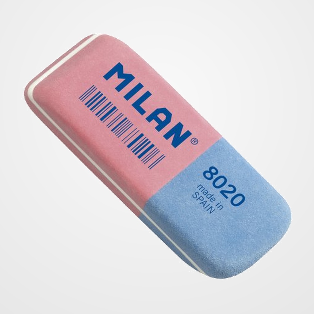 GOMA de BORRAR MILAN CAUCHO 8020 TINTA y LAPIZ  (ud.)