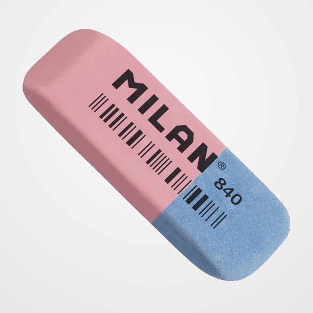 GOMA de BORRAR MILAN CAUCHO 840 TINTA y LAPIZ  (ud.)