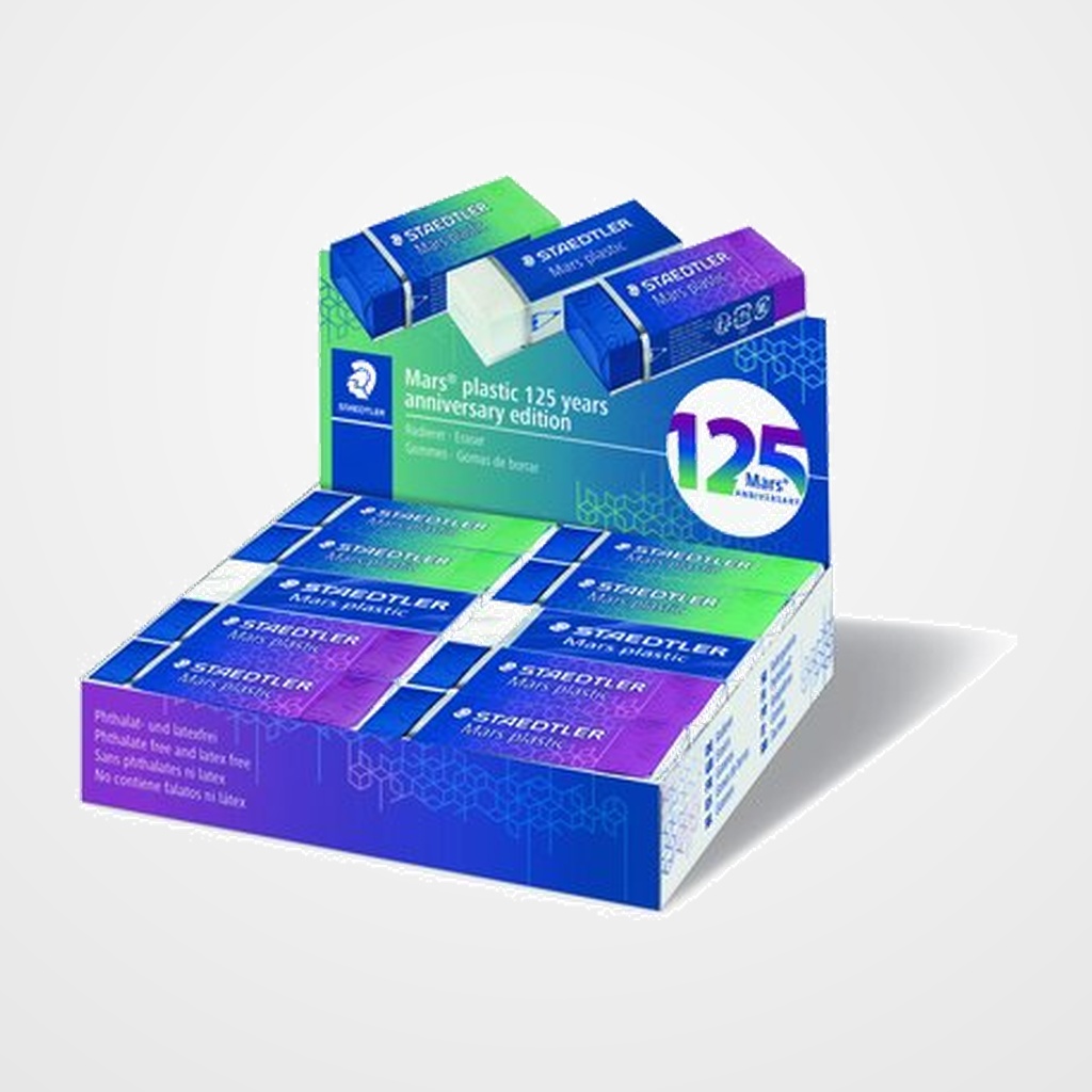 GOMA de BORRAR STAEDTLER 526 50 MARS PLASTIC 125 ANIVERSARIO CAJA de 20