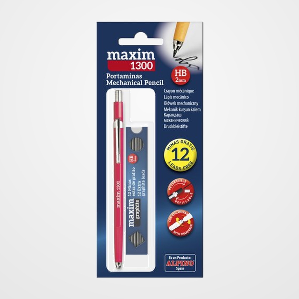 PORTAMINAS ALPINO MAXIM 2,0 mm BLISTER con MINAS