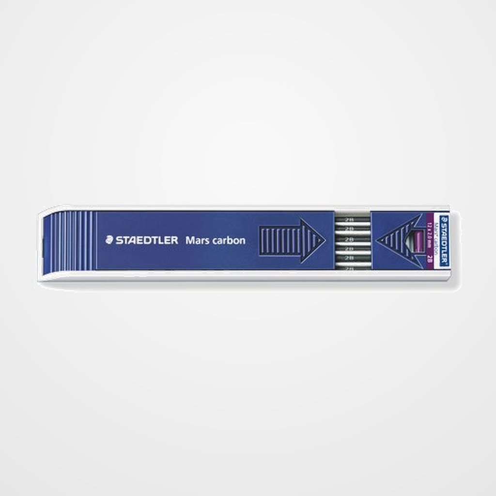 MINAS  STAEDTLER 200 MARS CARBON 2,0 - 2B (ESTUCHE de 12)
