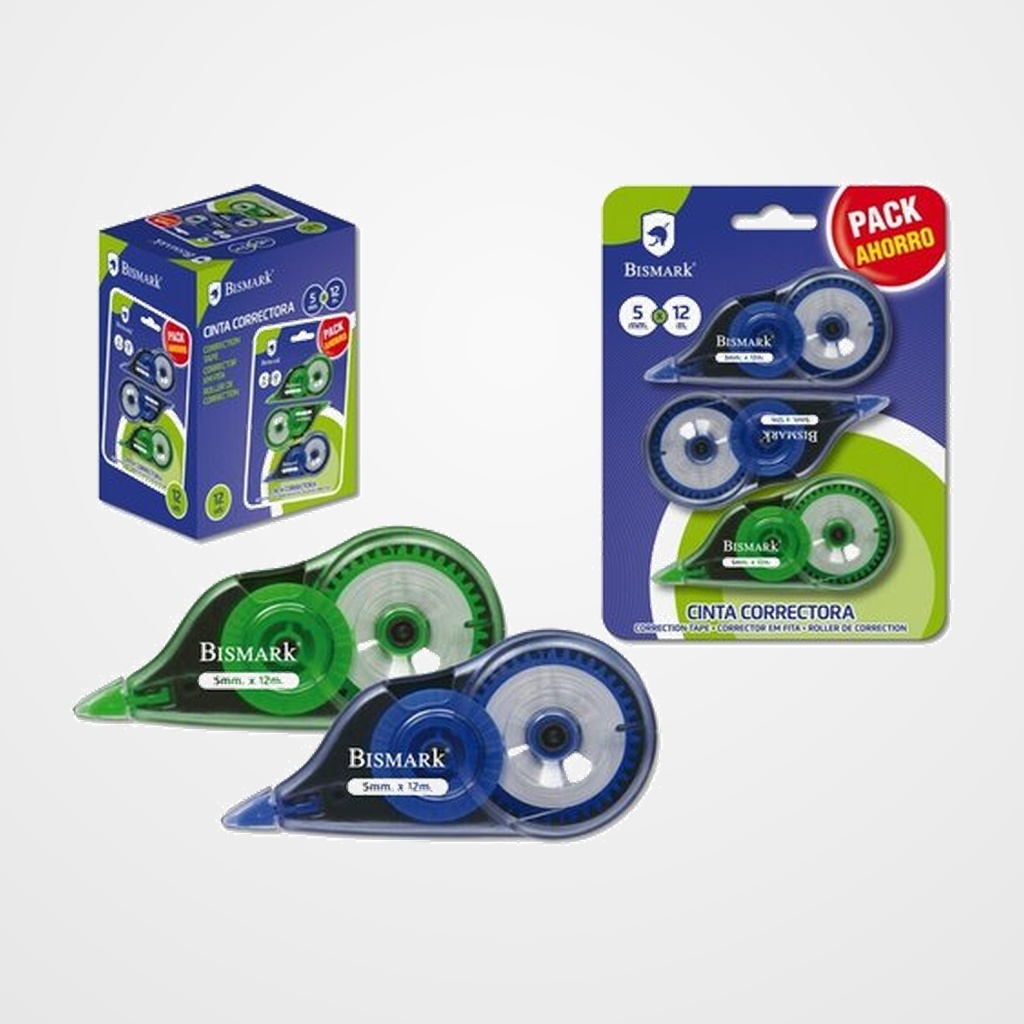 [15101148] CORRECTOR CINTA BISMARK 5 mm x 12 m BLISTER de 3