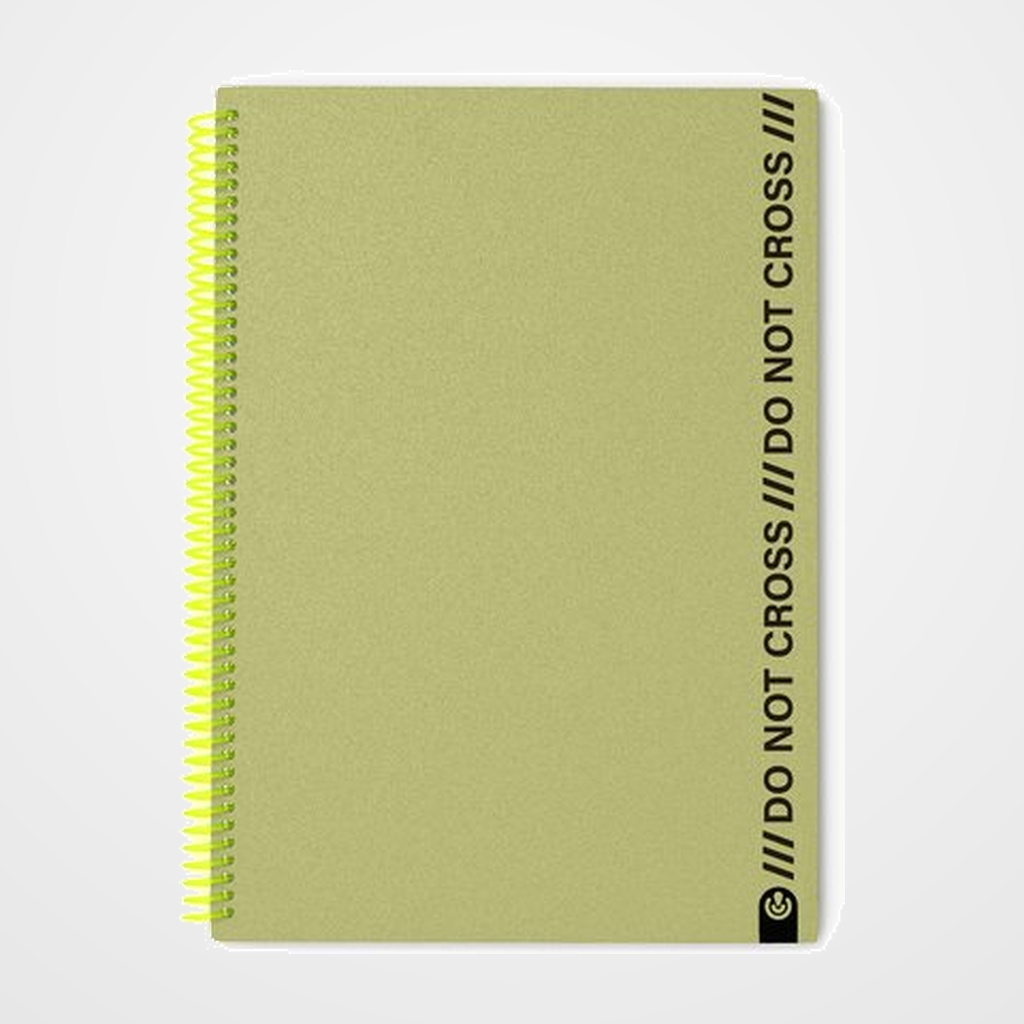 BLOC CARCHIVO DO NOT CROSS tapa PP FOAM A4 100h HORIZONTAL ARMY GREEN