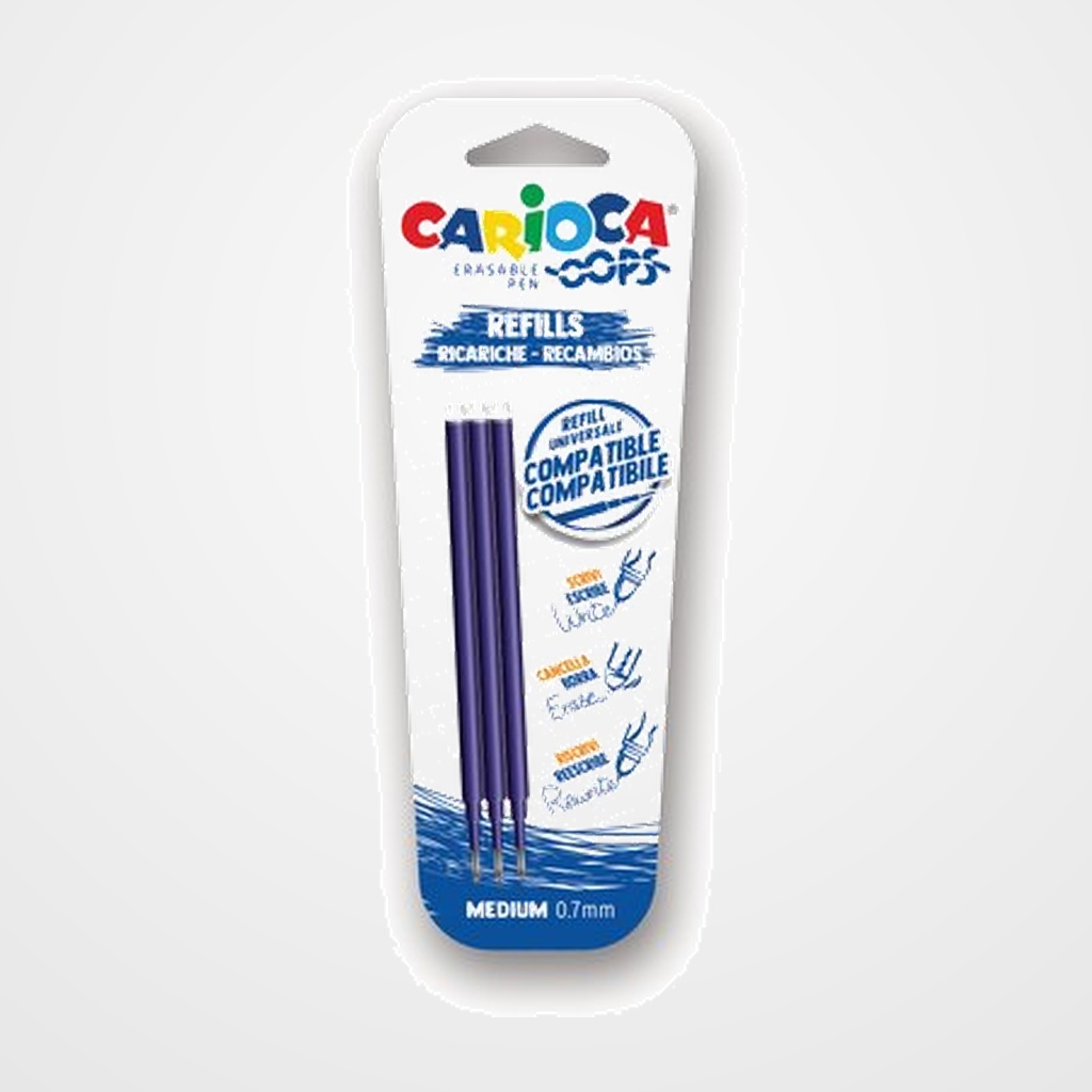 RECAMBIO CARIOCA OOPS BORRABLE AZUL BLISTER de 3