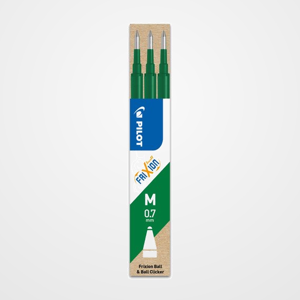 RECAMBIO PILOT BOLIGRAFO FRIXION BALL/CLICKER VERDE BLISTER de 3