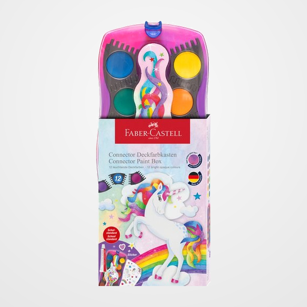 [13501241] ACUARELAS FABER-CASTELL CONNECTOR UNICORNIO ESTUCHE de 12