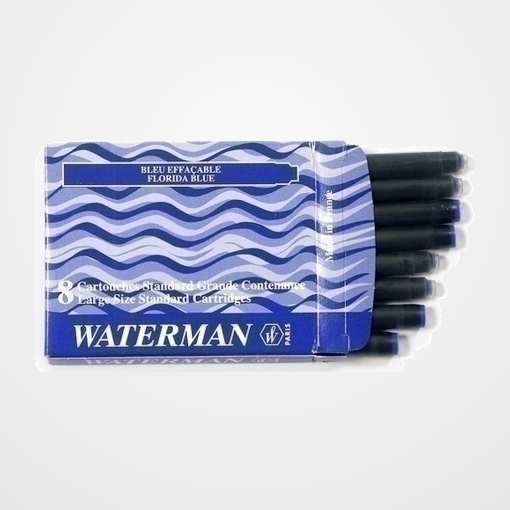 TINTA ESTILOGRAFICA WATERMAN CAJA 8 CARTUCHOS AZUL FLORIDA