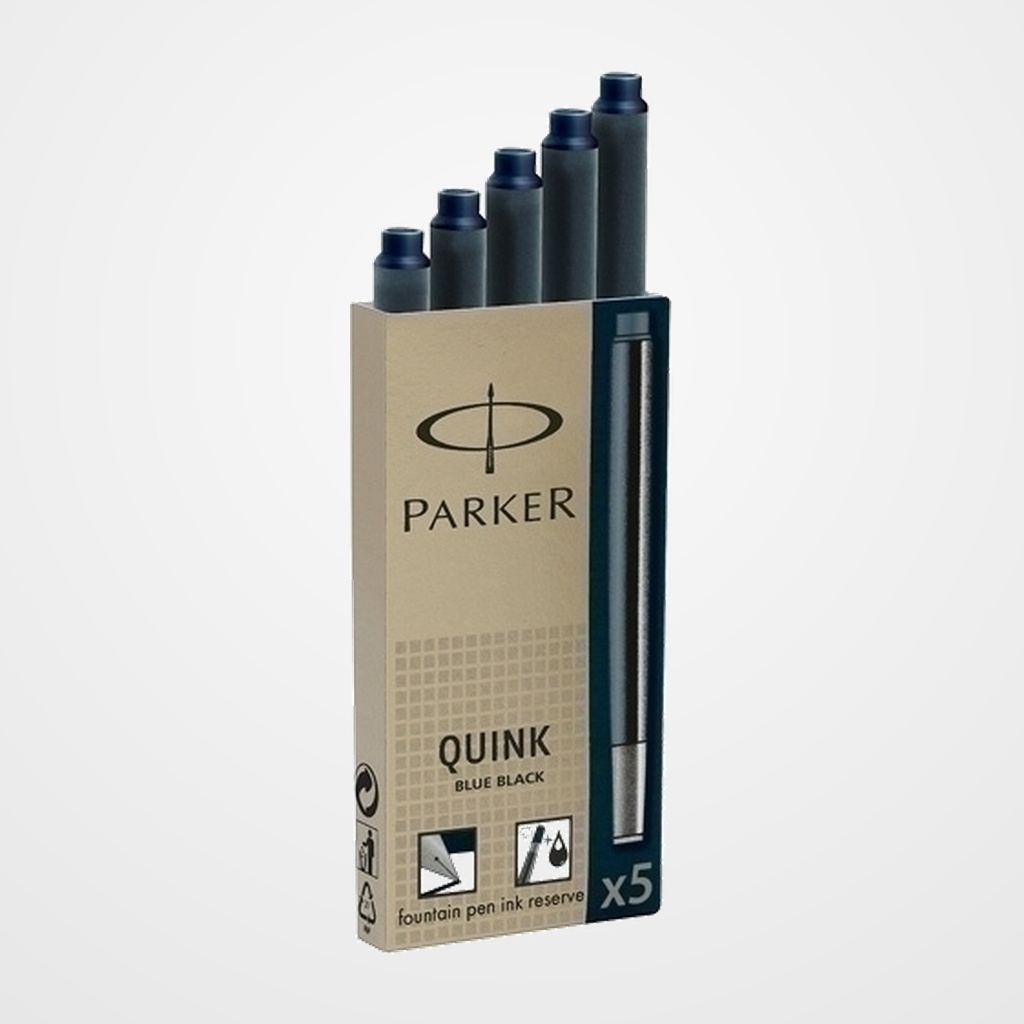 [10601003] TINTA ESTILOGRAFICA PARKER CAJA 5 CARTUCHOS AZUL NEGRO