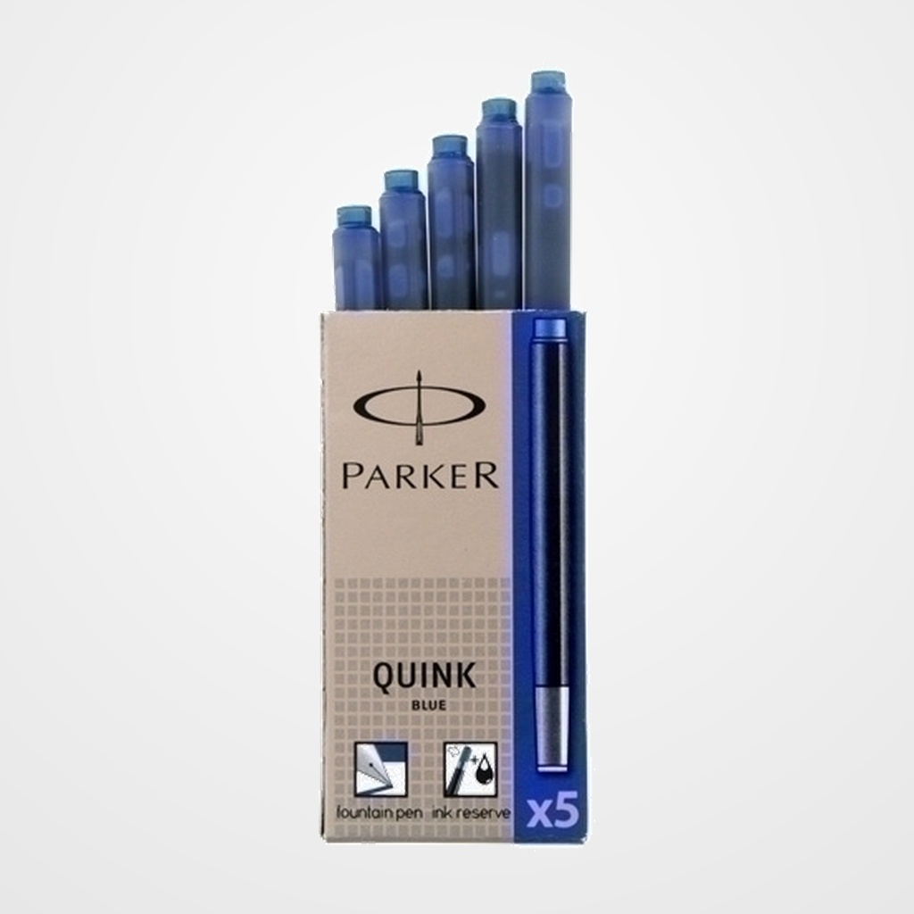 [10601004] TINTA ESTILOGRAFICA PARKER CAJA 5 CARTUCHOS AZUL PERMANENTE S0116240
