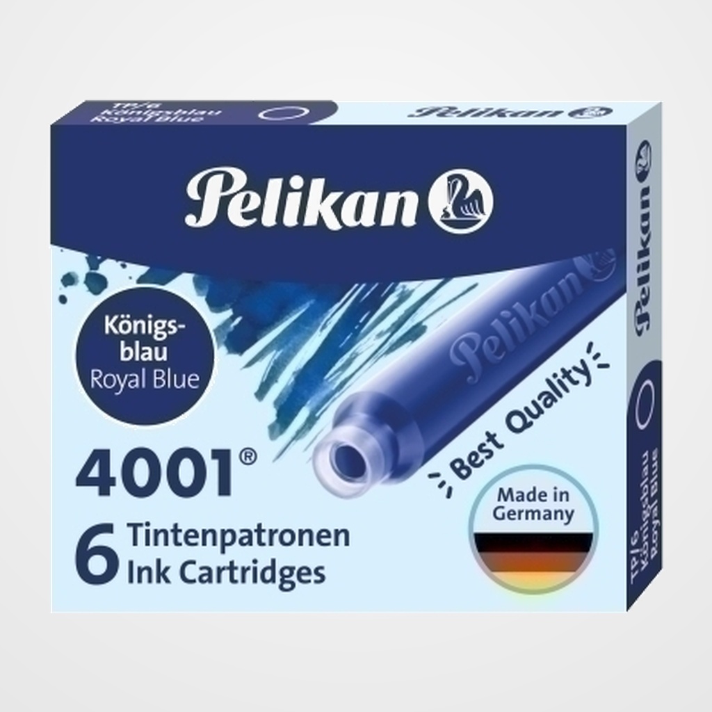TINTA ESTILOGRAFICA PELIKAN CAJA 6 CARTUCHOS TP/6 AZUL REAL (301176)