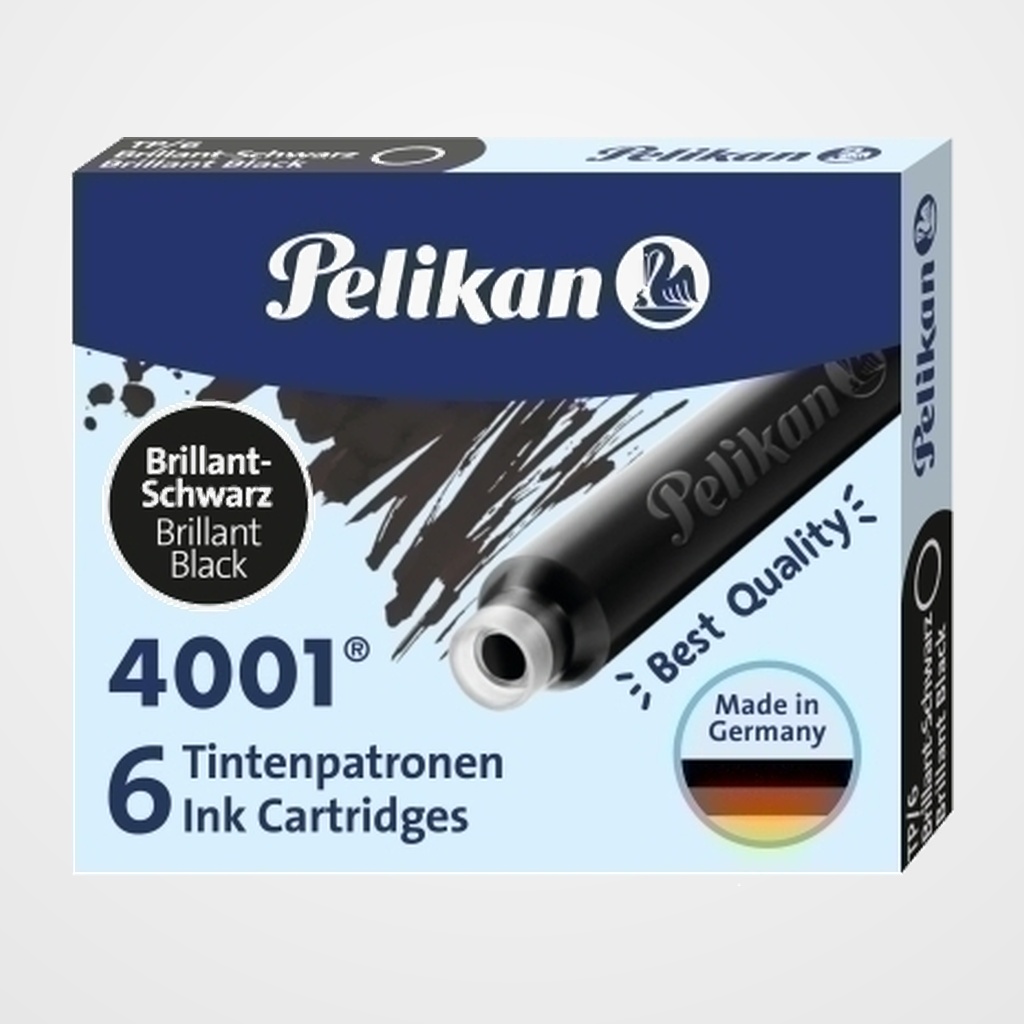 TINTA ESTILOGRAFICA PELIKAN CAJA 6 CARTUCHOS TP/6 NEGRO (301218)