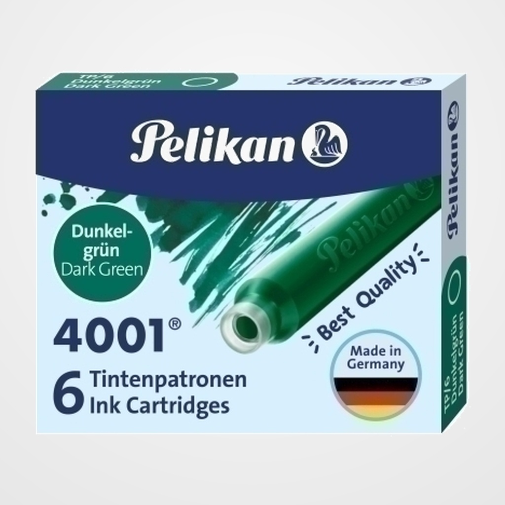 TINTA ESTILOGRAFICA PELIKAN CAJA 6 CARTUCHOS TP/6 VERDE (300087)