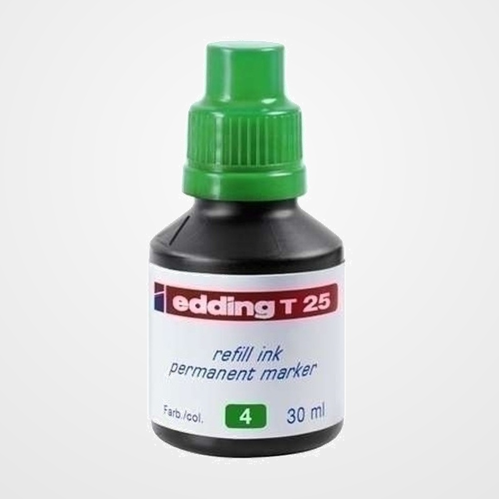 TINTA ROTULADOR EDDING FRASCO 30 ml. T25 VERDE