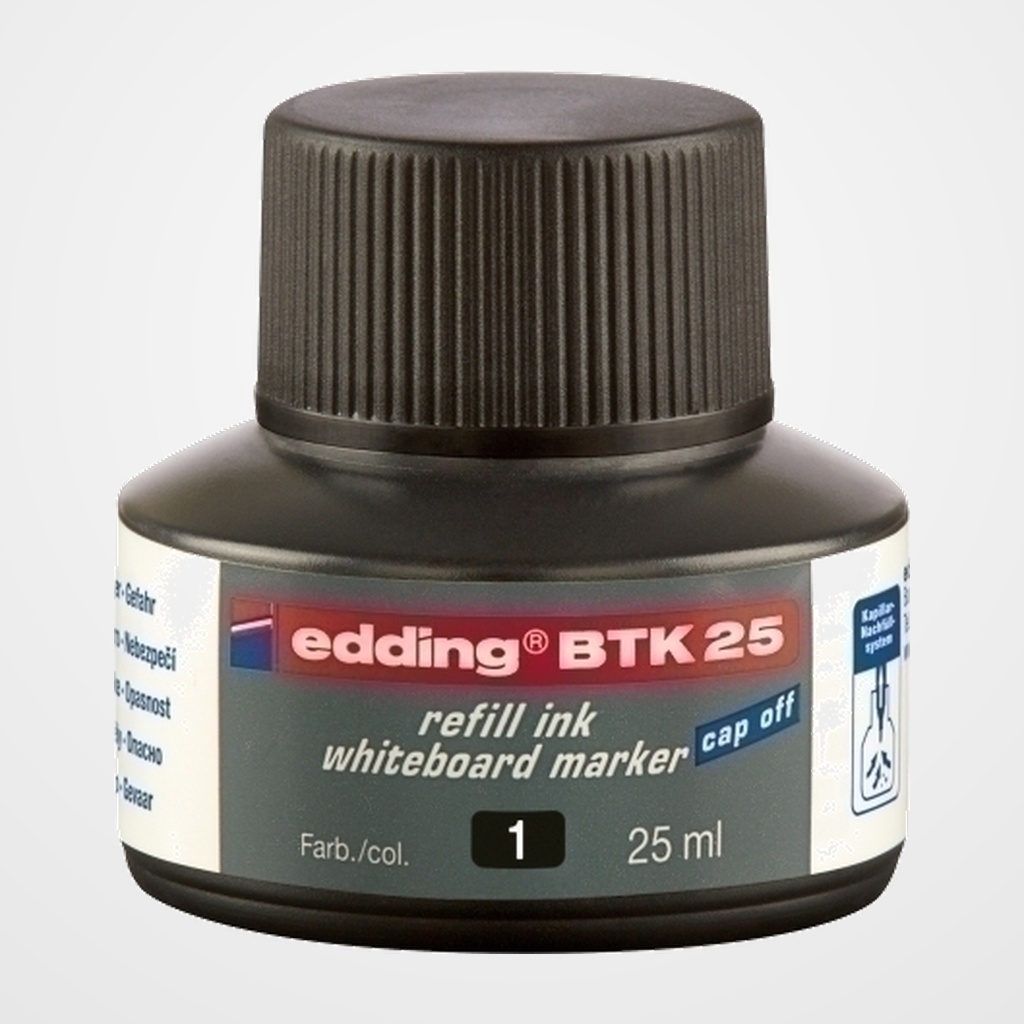 [10601235] TINTA ROTULADOR EDDING PIZARRA FRASCO 25 ml. BTK25 NEGRO