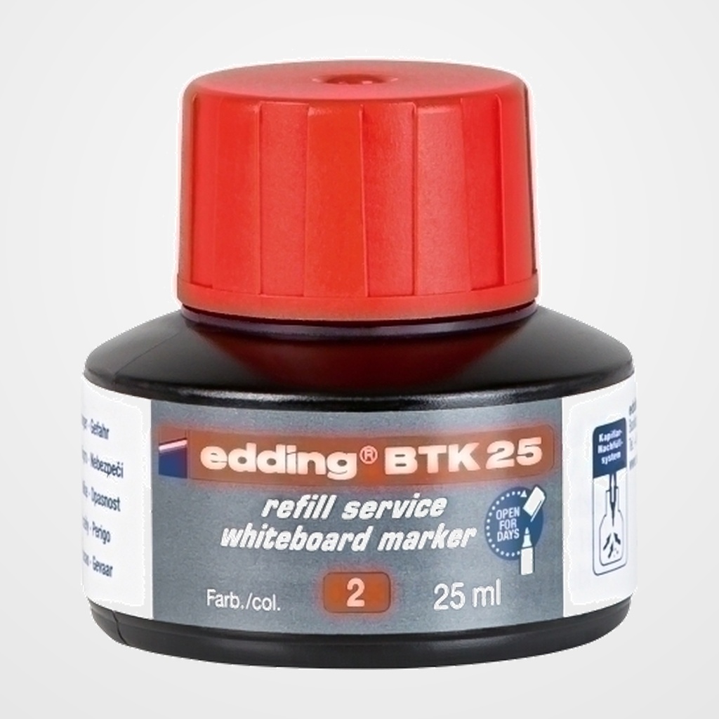 TINTA ROTULADOR EDDING PIZARRA FRASCO 25 ml. BTK25 ROJA