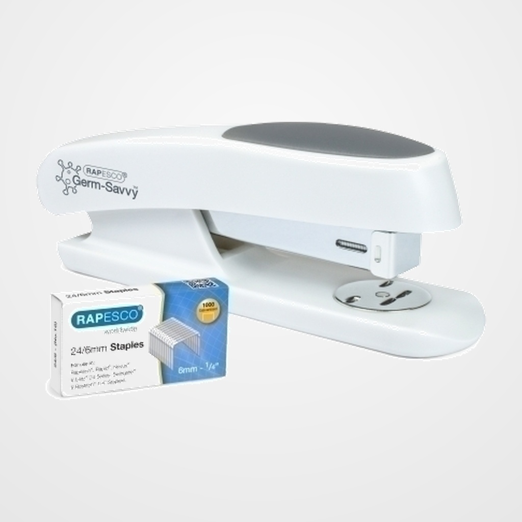 GRAPADORA RAPESCO ANTIBACTERIANO STING RAY (20h) (incluye 1000 grapas 24/6mm) BLANCO