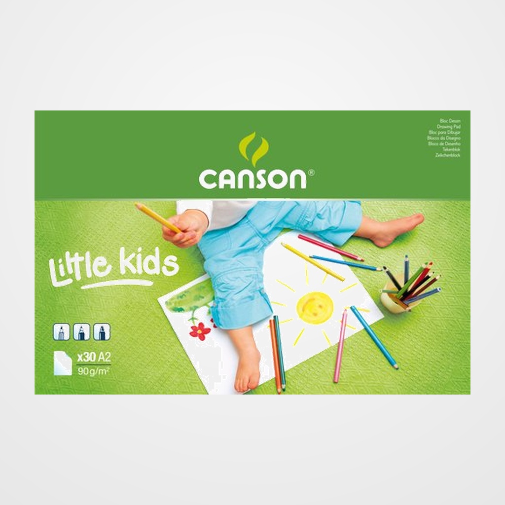 BLOC DE DIBUJO CANSON KIDS ENCOLADO GRANO FINO A2 30h 90g
