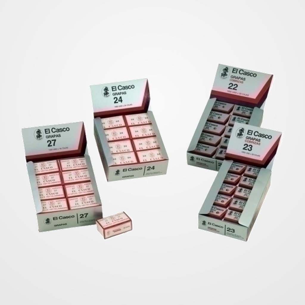 GRAPAS CASCO 22 GALVANIZADAS caja de 1000