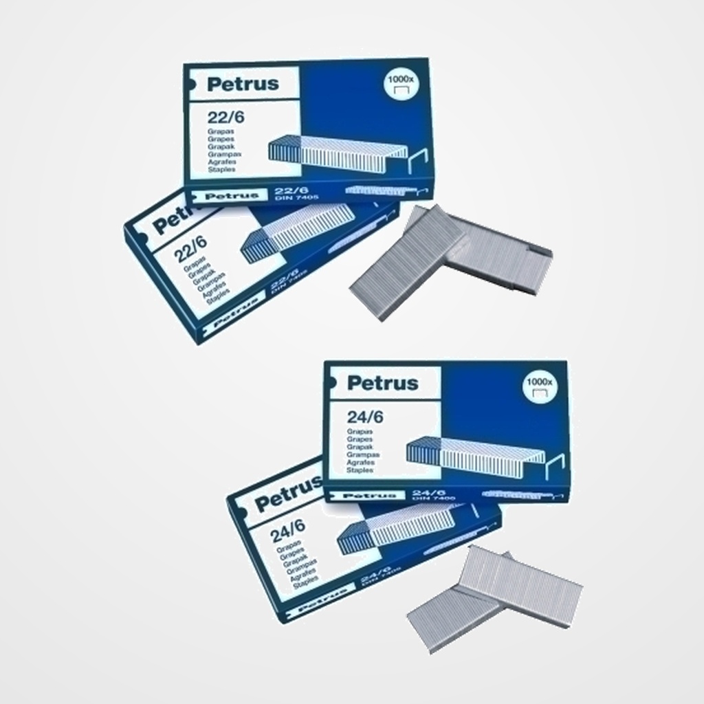 GRAPAS PETRUS 22/6-24/6 GALVANIZADAS caja de 1000