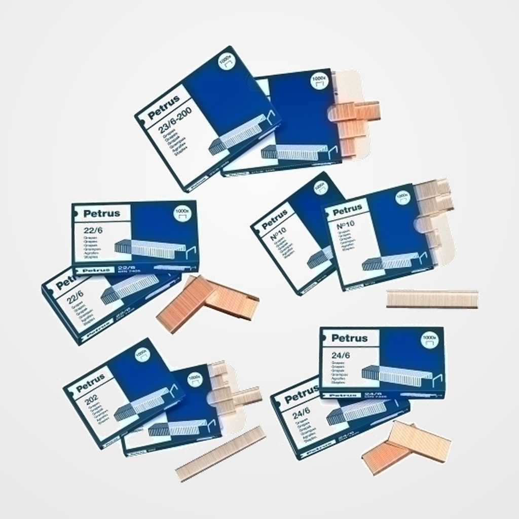 GRAPAS PETRUS 25/10 GALVANIZADAS caja de 1000