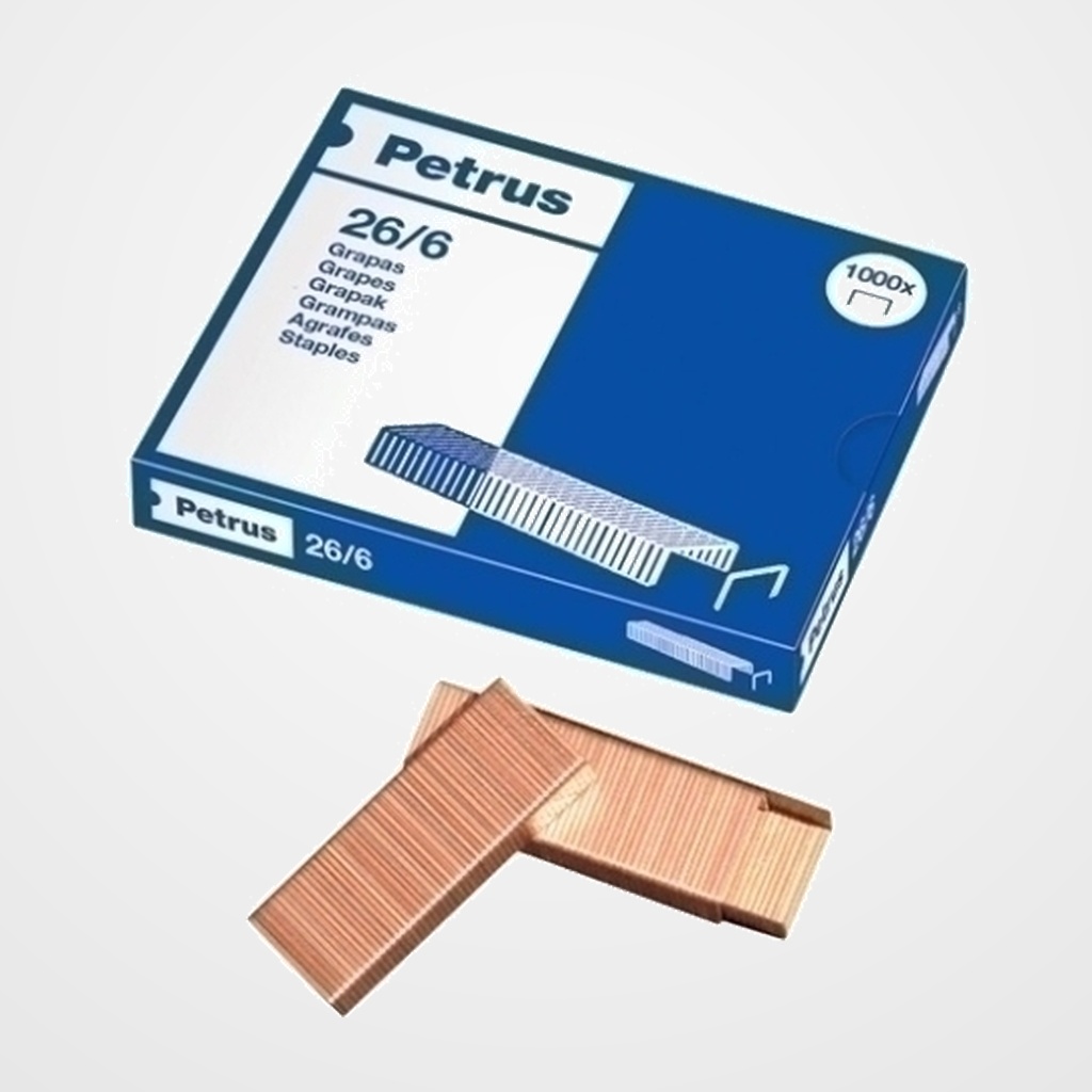GRAPAS PETRUS 26/6 COBREADAS caja de 1000