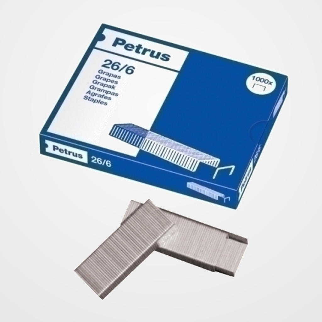 GRAPAS PETRUS 26/6 GALVANIZADAS caja de 1000
