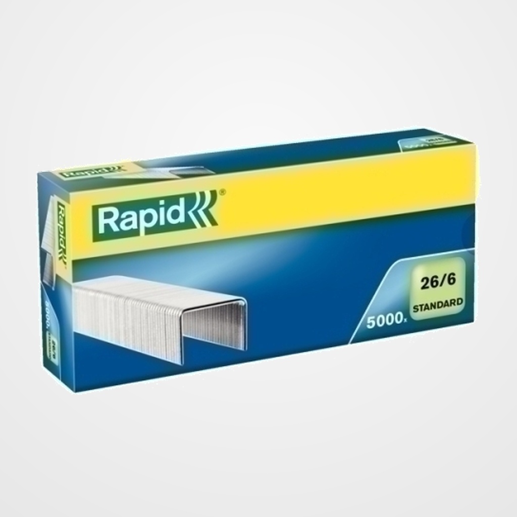 GRAPAS RAPID STANDARD 26/6 mm. GALVANIZADAS caja de 5000