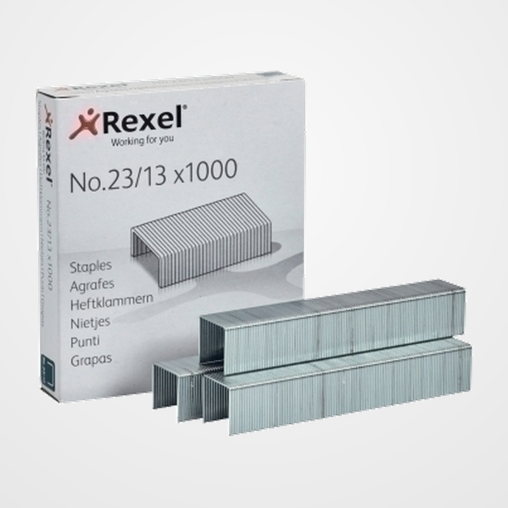 GRAPAS REXEL 23/13 mm. GALVANIZADAS caja de 1000