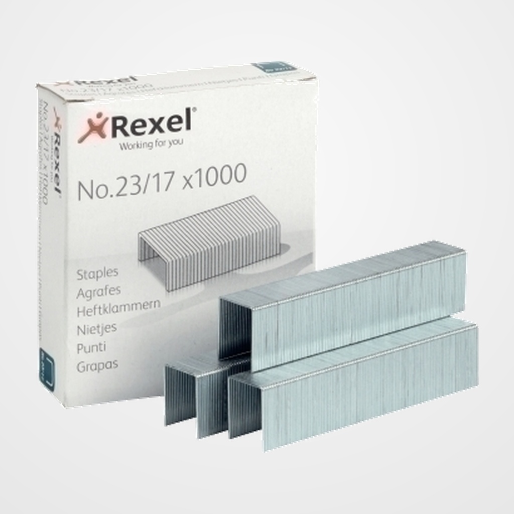 GRAPAS REXEL 23/17 mm. GALVANIZADAS caja de 1000