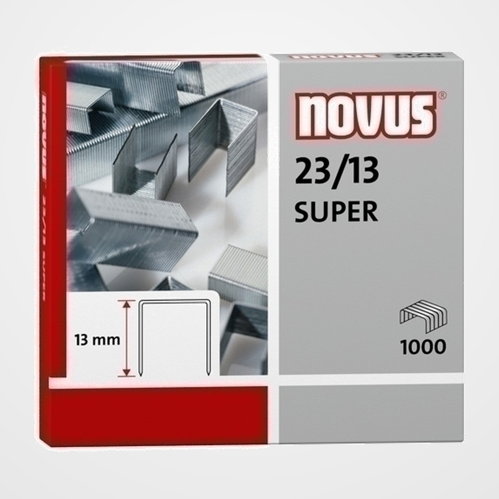 GRAPAS NOVUS GRUESOS 23/13 GALVANIZADAS caja de 1000