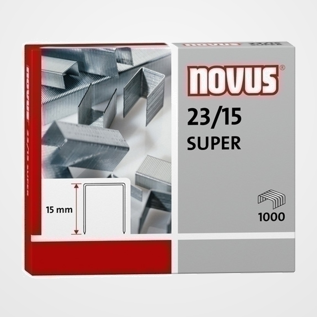 GRAPAS NOVUS GRUESOS 23/15 GALVANIZADAS caja de 1000