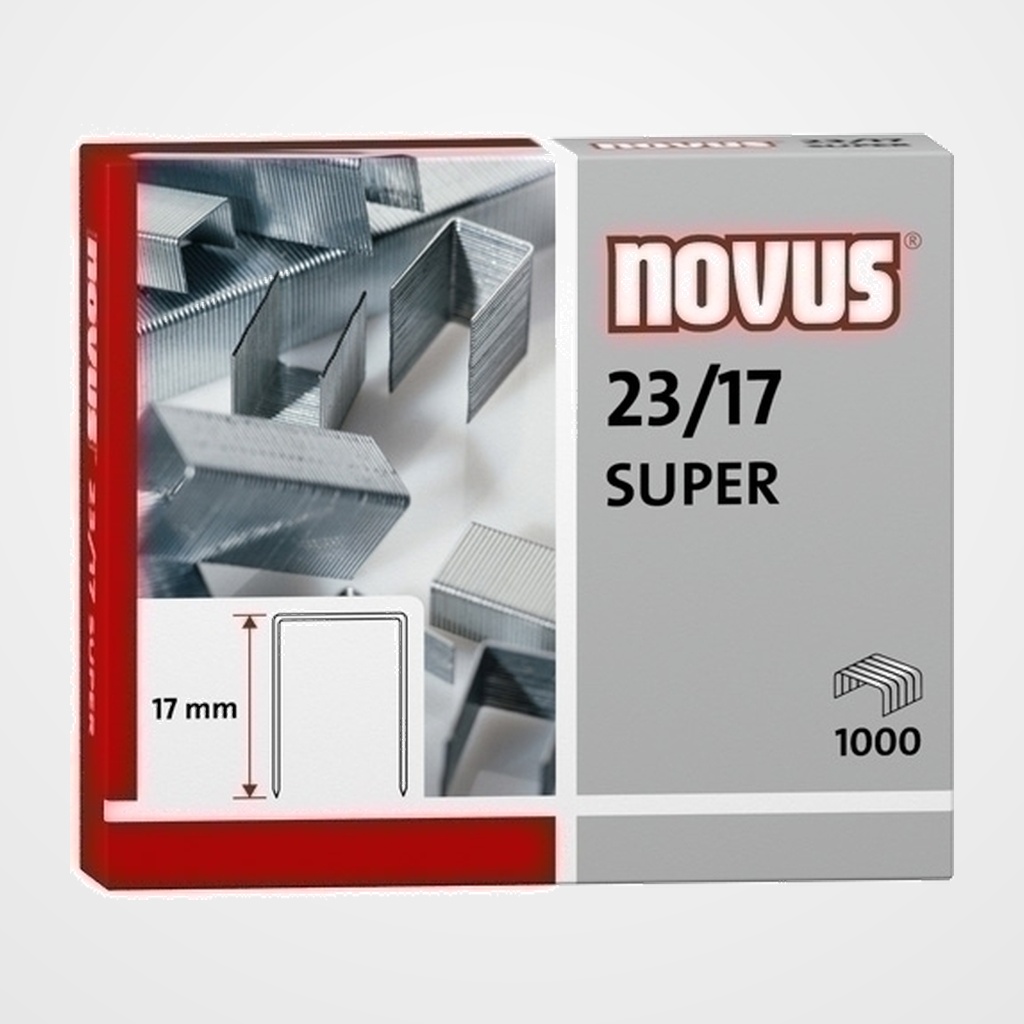 GRAPAS NOVUS GRUESOS 23/17 GALVANIZADAS caja de 1000