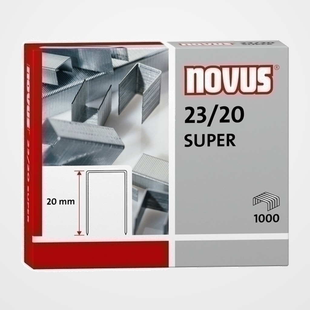 GRAPAS NOVUS GRUESOS 23/20 GALVANIZADAS caja de 1000