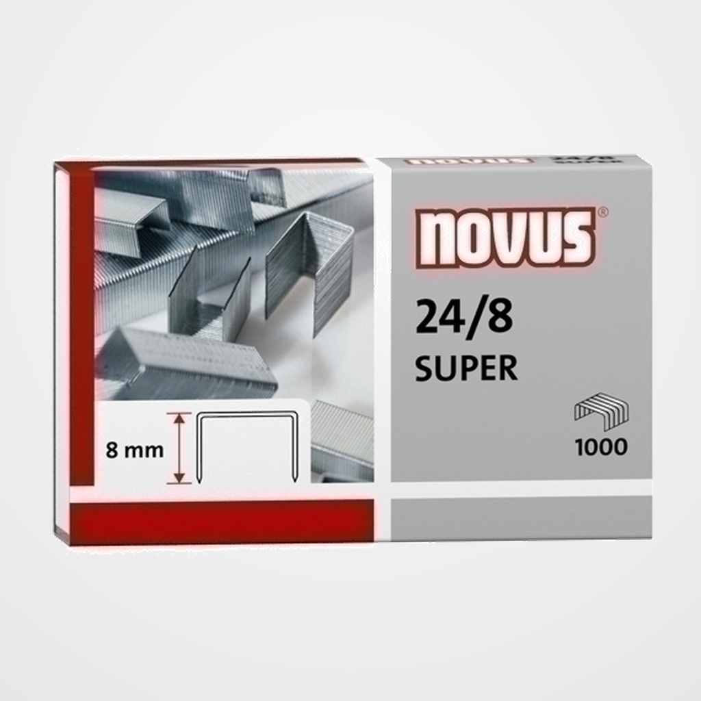 GRAPAS NOVUS 24/8 GALVANIZADAS caja de 1000