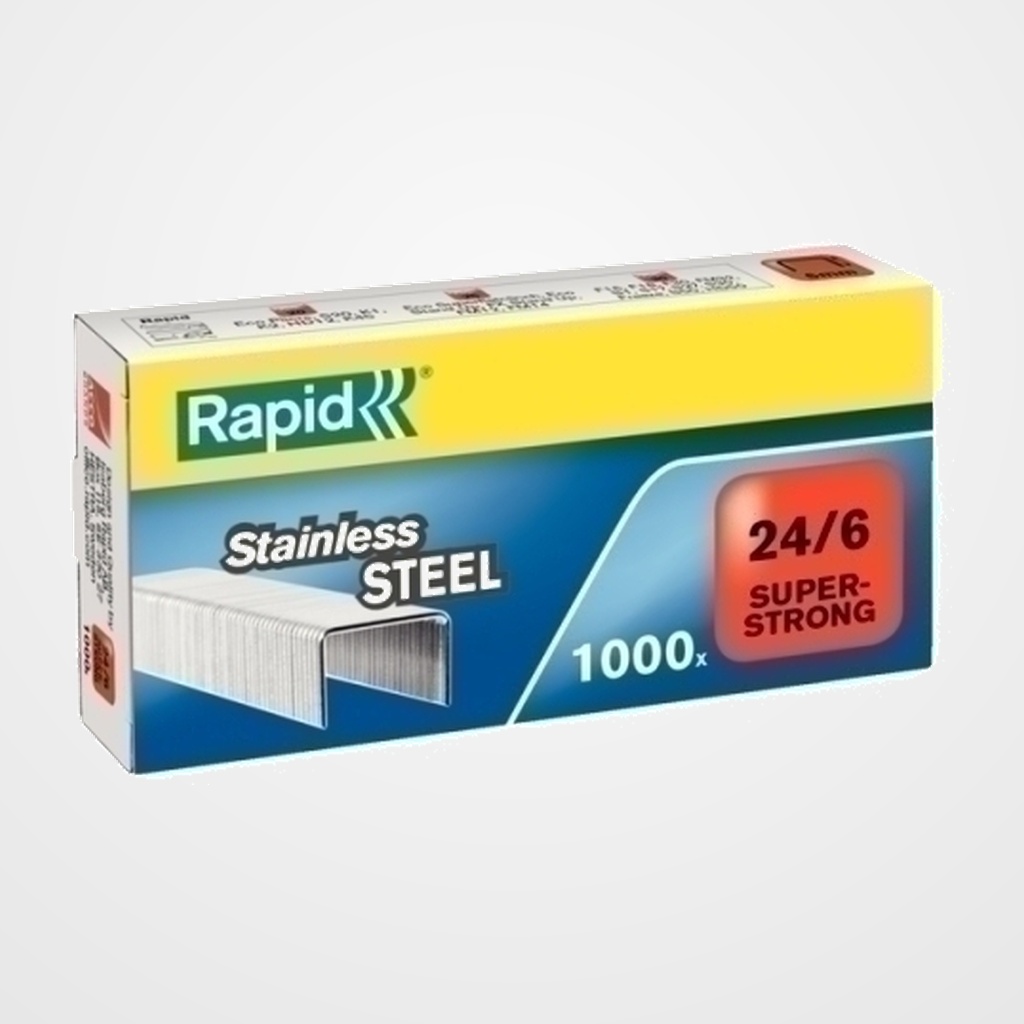 GRAPAS RAPID SUPER STRONG 24/6 mm. ACERO INOXIDABLE caja de 1000