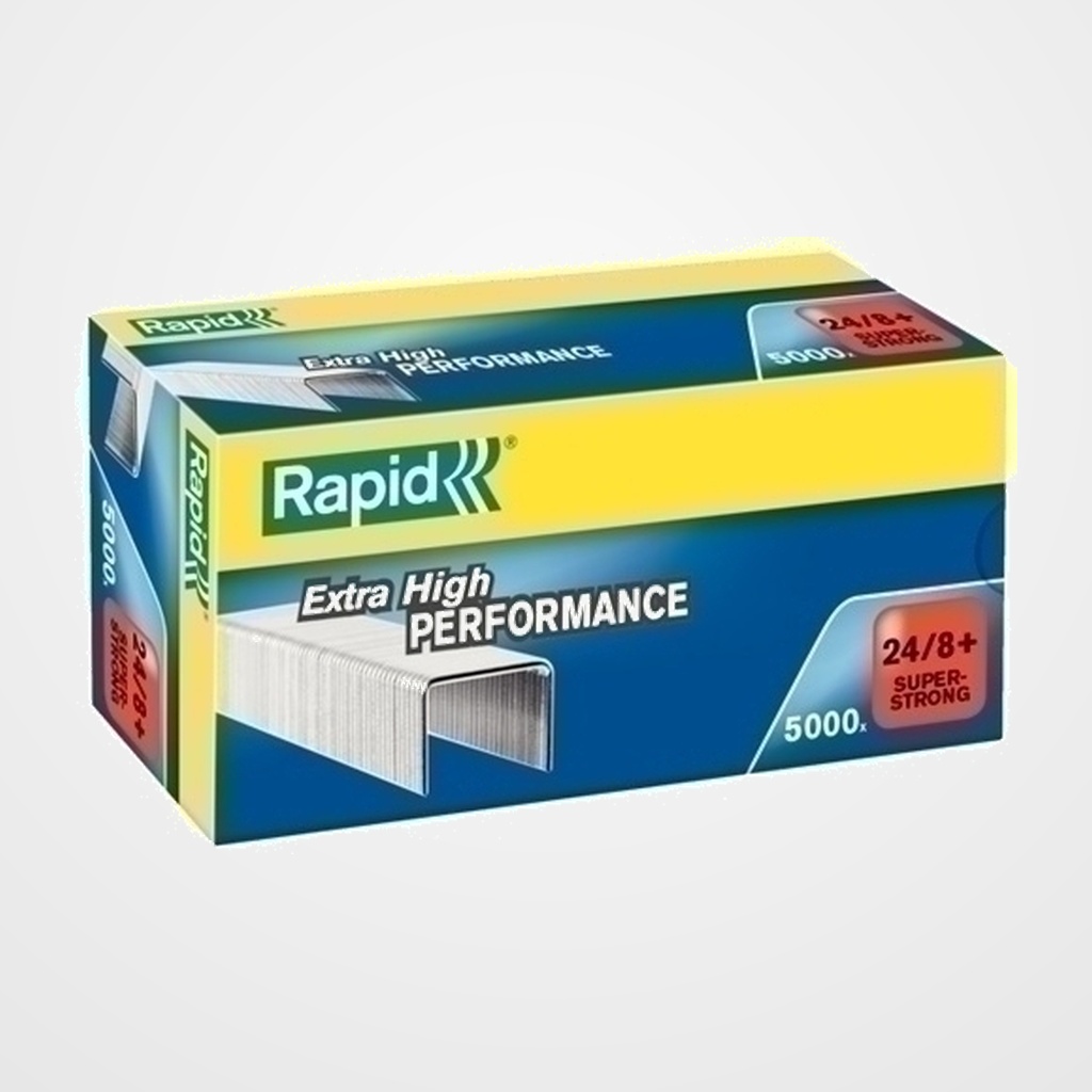 GRAPAS RAPID SUPER STRONG 24/8+ mm. GALVANIZADAS caja de 5000